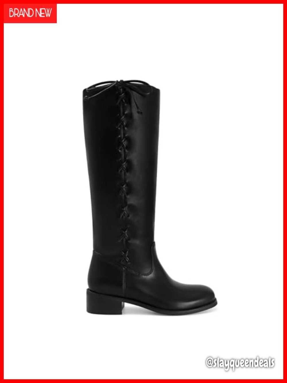 Women's Knee High Chunky Heel Lace Up Pull-On Boots PU Faux Leather Winter